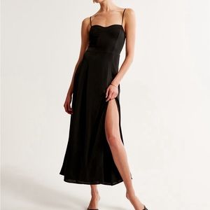Black Abercrombie Camille Maxi Dress in Large Tall